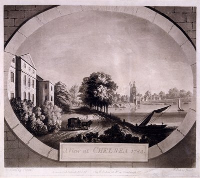 Veduta di Chelsea, stampa di F. Jukes, 1784 da William Beilby